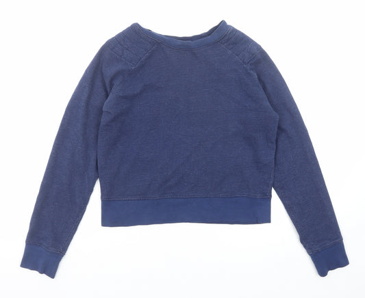 Zara Womens Blue Cotton Pullover Sweatshirt Size S Pullover
