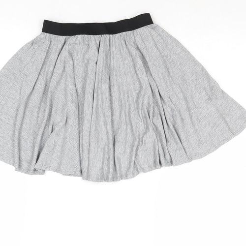 Marks and Spencer Girls Grey Polyester Skater Skirt Size 9-10 Years Regular Pull On