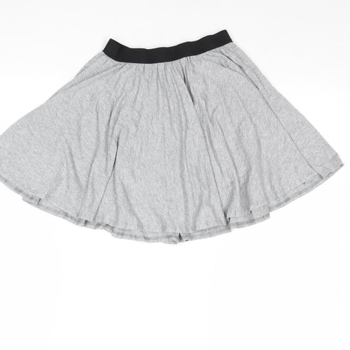 Marks and Spencer Girls Grey Polyester Skater Skirt Size 9-10 Years Regular Pull On