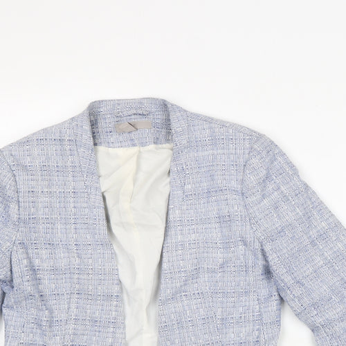 H&M Womens Blue Geometric Jacket Blazer Size 8