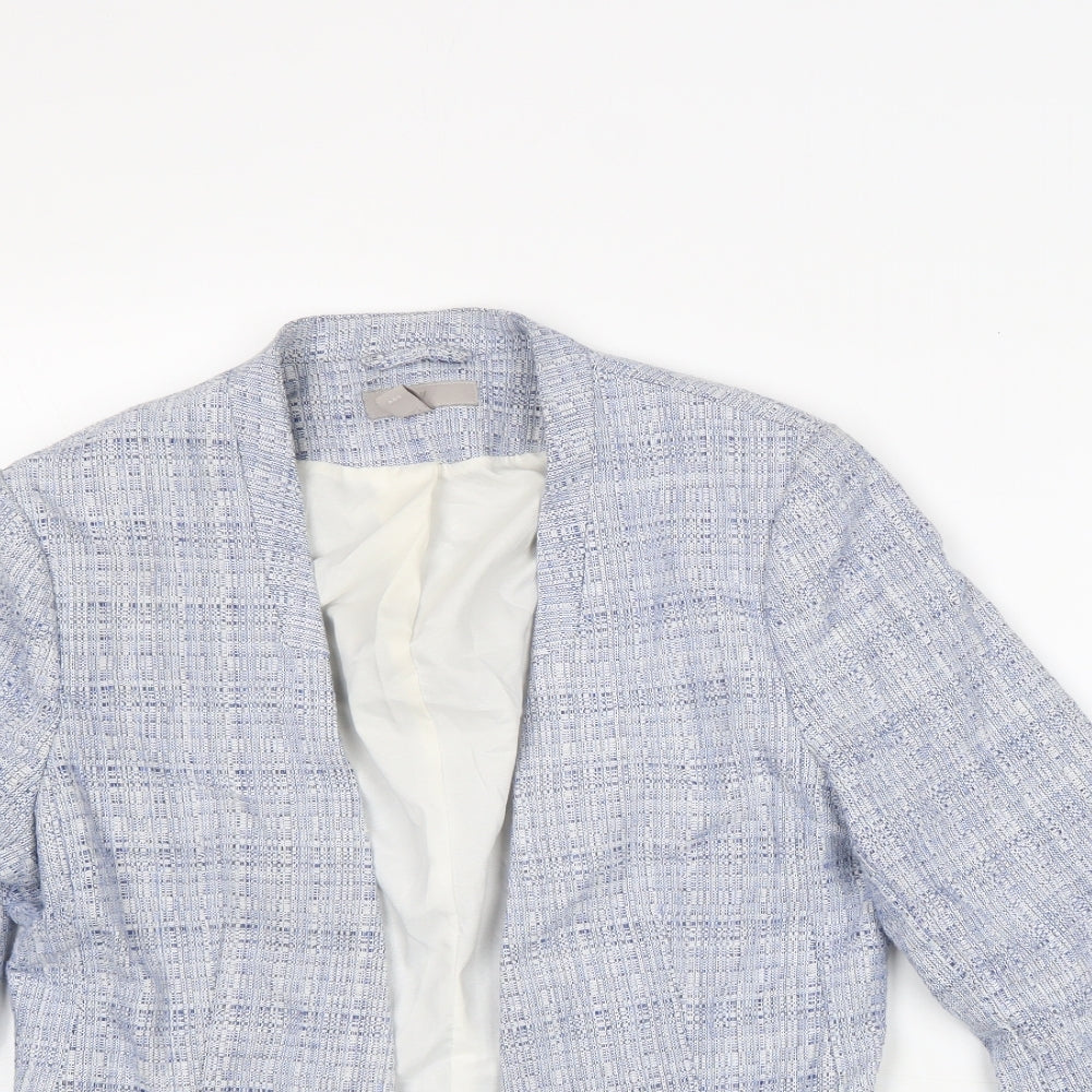 H&M Womens Blue Geometric Jacket Blazer Size 8
