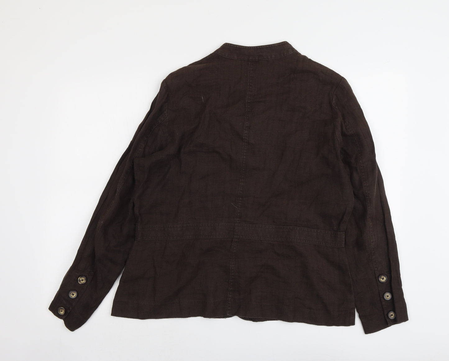 Marks and Spencer Womens Brown Jacket Size 18 Button