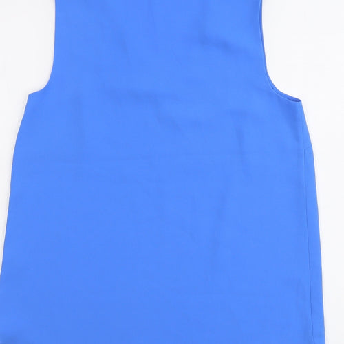 Dunnes Stores Womens Blue Polyester Basic Tank Size 10 V-Neck
