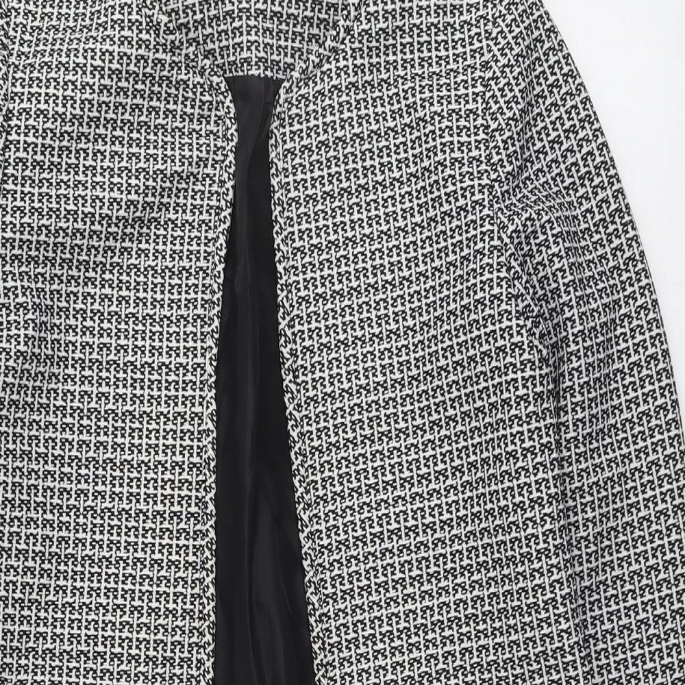 H&M Womens Black Geometric Jacket Blazer Size 8