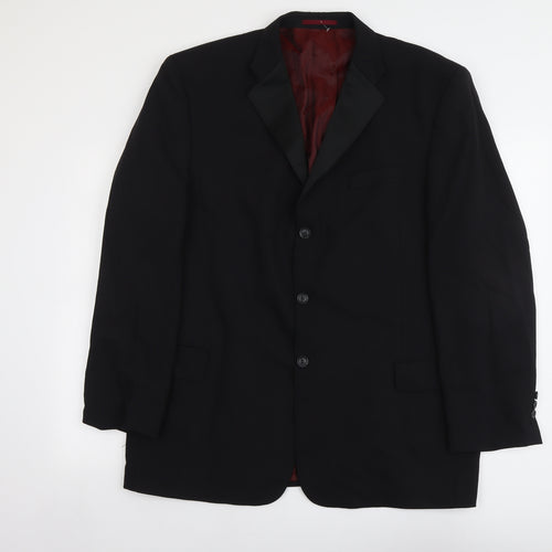NEXT Mens Black Wool Jacket Suit Jacket Size 46 Regular