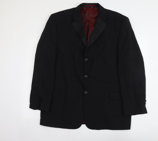 NEXT Mens Black Wool Jacket Suit Jacket Size 46 Regular