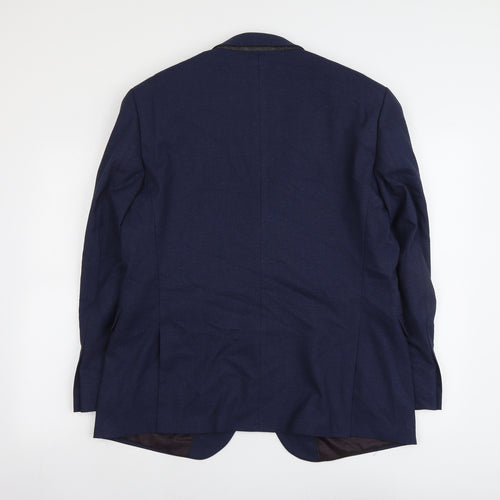 Burton Mens Blue Polyester Jacket Suit Jacket Size 44 Regular
