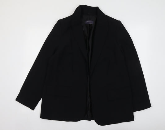 Marks and Spencer Womens Black Polyester Jacket Blazer Size 12 - Open