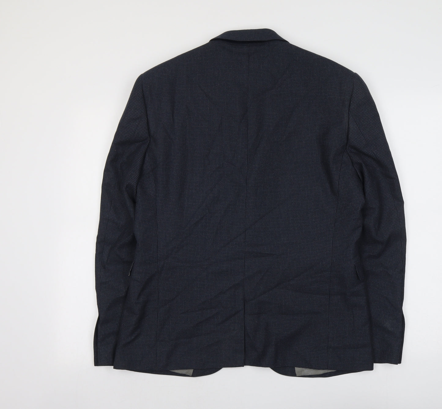 NEXT Mens Blue Geometric Polyester Jacket Suit Jacket Size S Regular