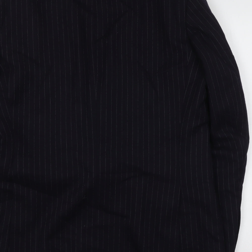 Marks and Spencer Mens Blue Striped Wool Jacket Suit Jacket Size M Regular