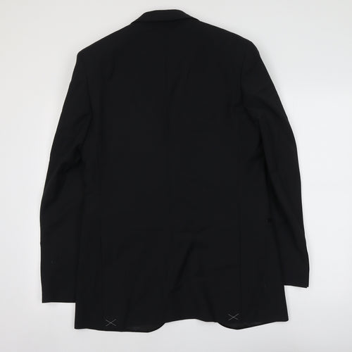 Marks and Spencer Mens Black Wool Tuxedo Suit Jacket Size M Regular