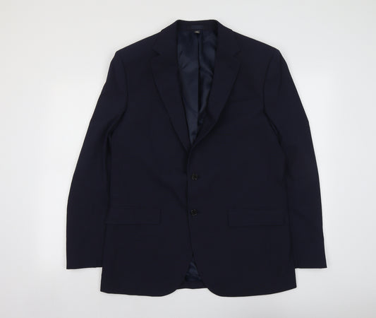 Marks and Spencer Mens Blue Polyester Jacket Suit Jacket Size L Regular