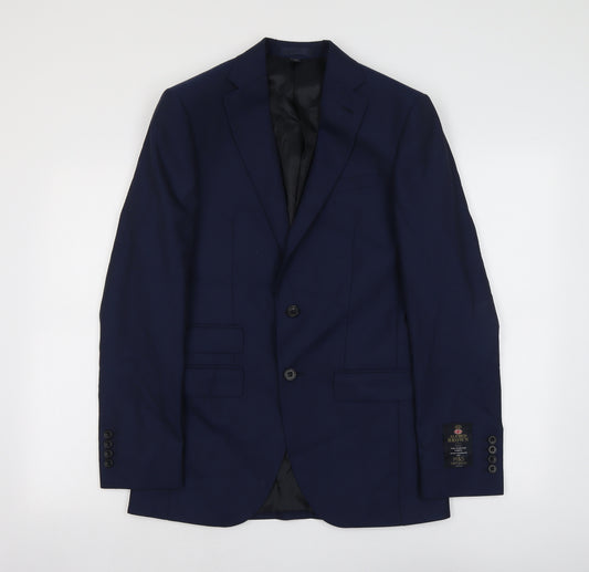 Marks and Spencer Mens Blue Wool Jacket Suit Jacket Size S Regular