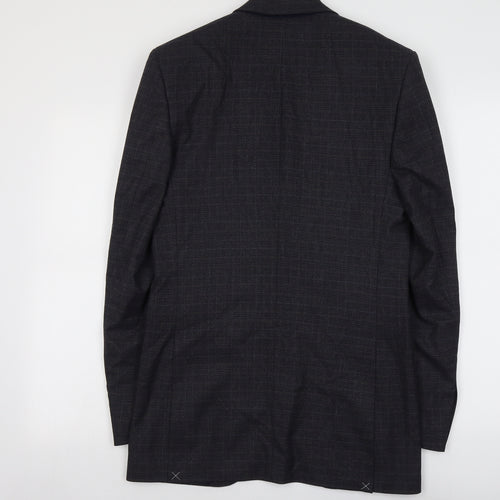 Marks and Spencer Mens Blue Geometric Polyester Jacket Suit Jacket Size S Regular