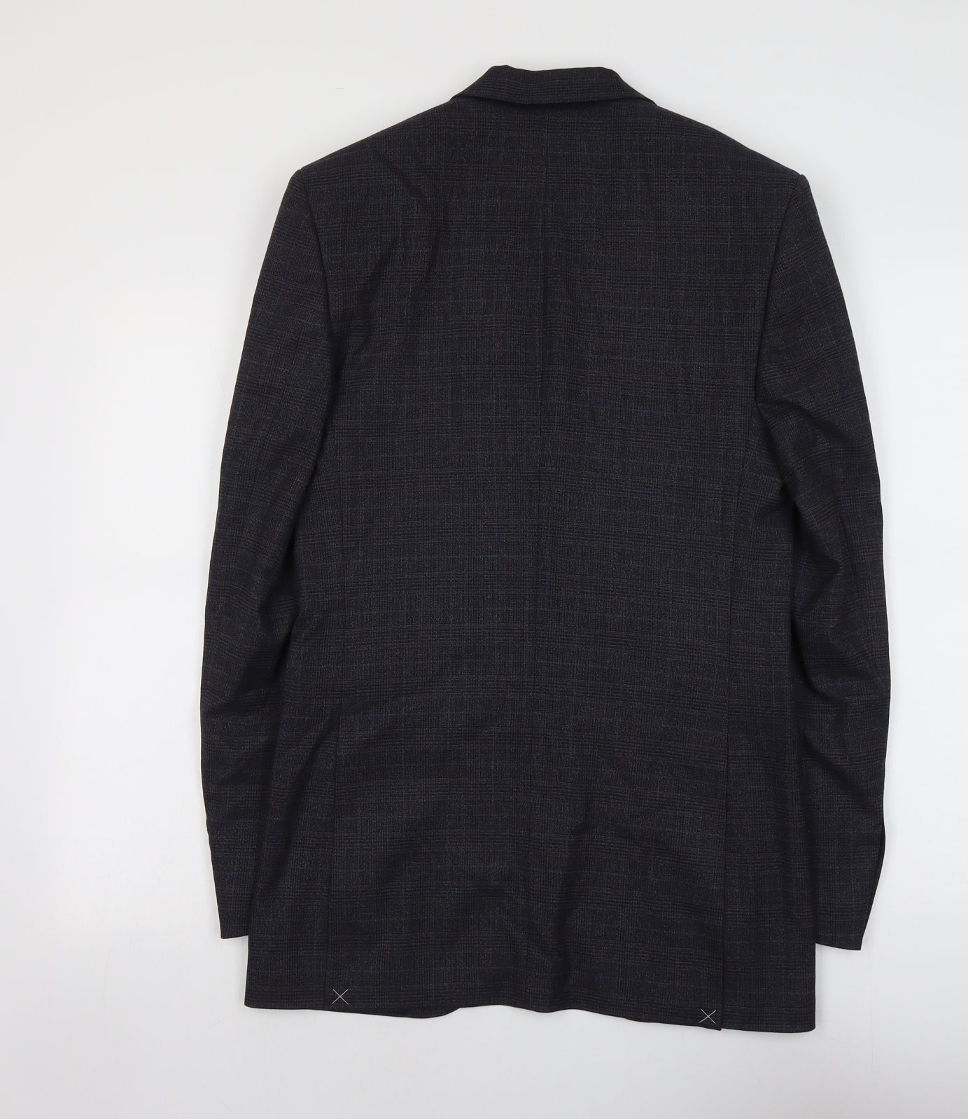 Marks and Spencer Mens Blue Geometric Polyester Jacket Suit Jacket Size S Regular