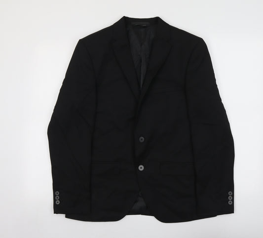Marks and Spencer Mens Black Polyester Jacket Suit Jacket Size L Regular