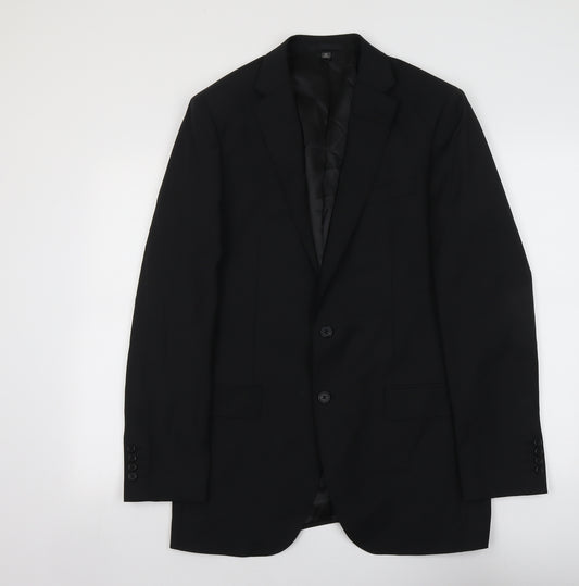 Marks and Spencer Mens Black Wool Jacket Suit Jacket Size L Regular