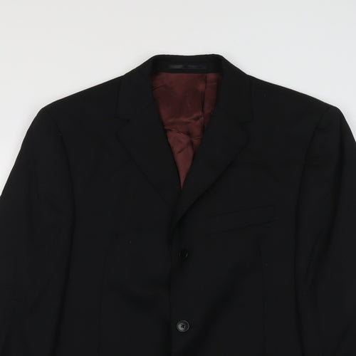 Pierre Cardin Mens Black Wool Jacket Suit Jacket Size XL Regular
