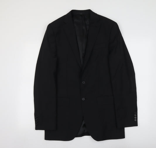 Marks and Spencer Mens Black Wool Jacket Suit Jacket Size M Regular