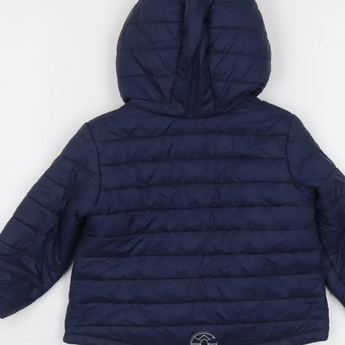 Quechua Girls Blue Quilted Jacket Size 2-3 Years Zip