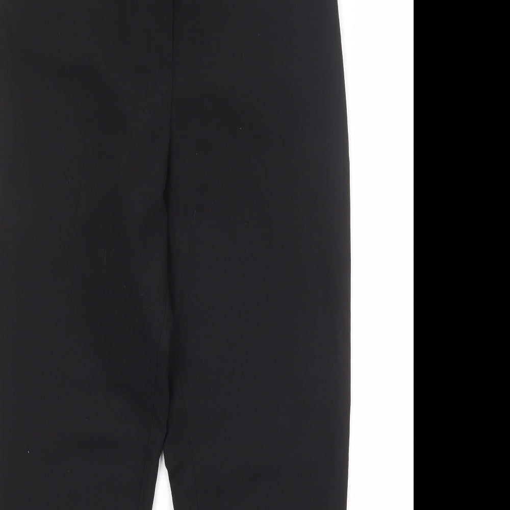 Warehouse Womens Black Polyester Capri Trousers Size 10 Regular Zip