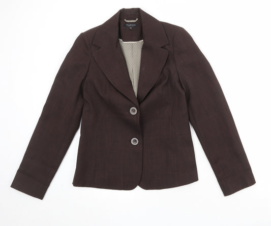 Debenhams Womens Brown Polyester Jacket Blazer Size 10