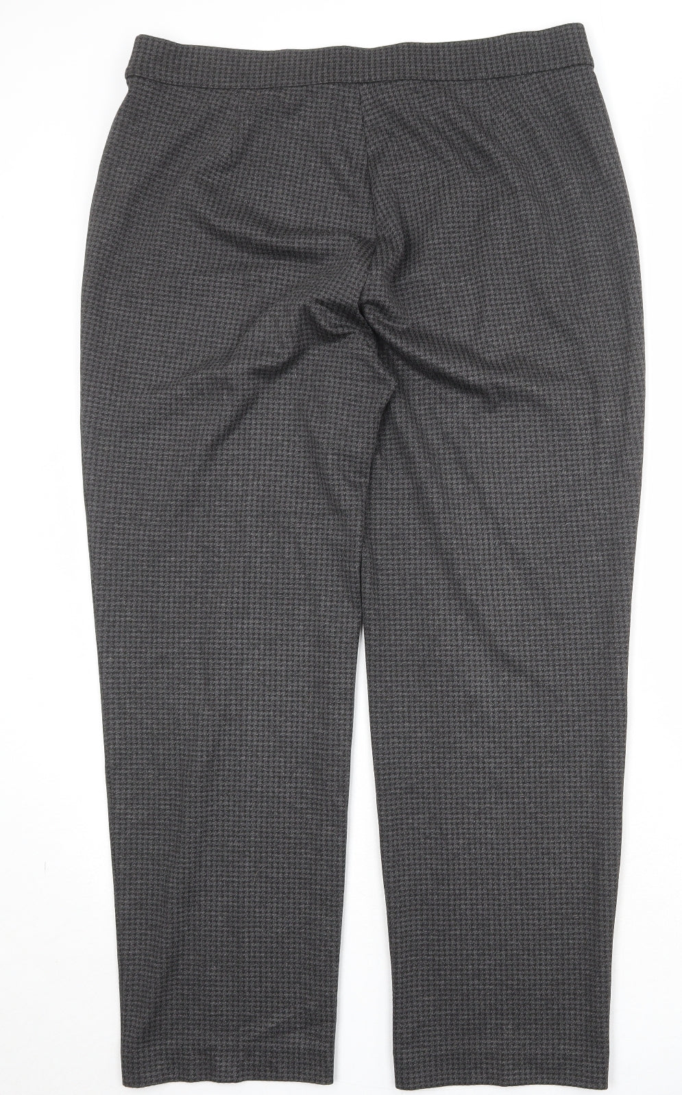 Marks and Spencer Womens Grey Geometric Polyester Carrot Trousers Size 18 Regular