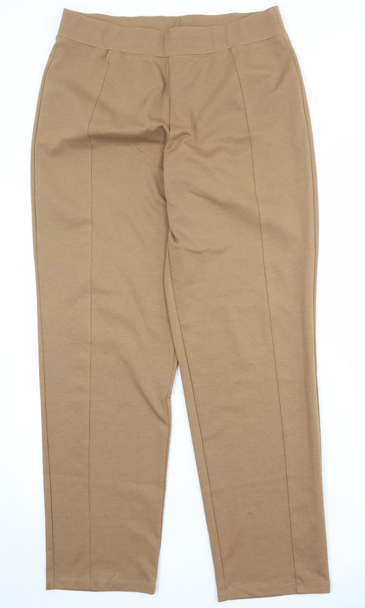 Simonton Says Womens Beige Polyester Trousers Size M Regular