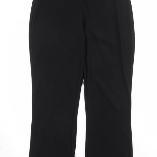 Sarah Hamilton Womens Black Polyacrylate Fibre Trousers Size 14 Regular