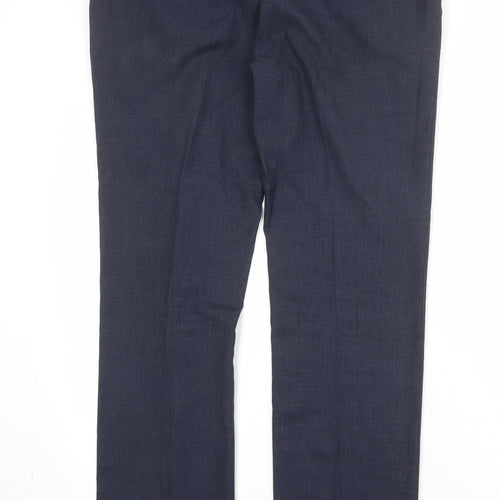 Topshop Mens Blue Polyester Dress Pants Trousers Size 34 in Regular Zip