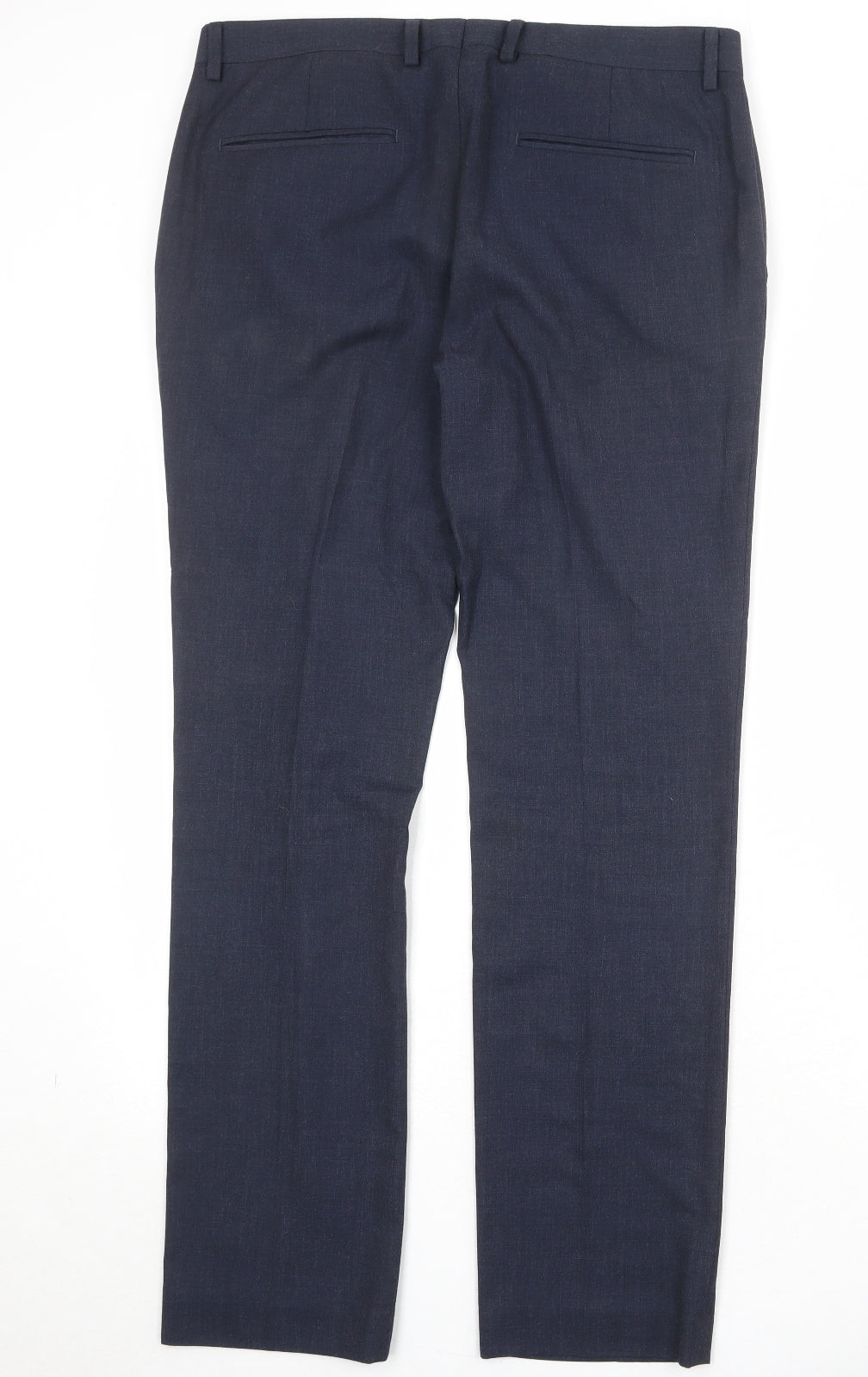 Topshop Mens Blue Polyester Dress Pants Trousers Size 34 in Regular Zip
