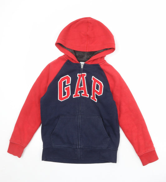 Gap Boys Red Cotton Full Zip Hoodie Size M Zip
