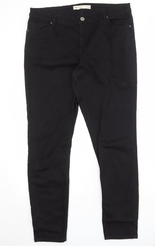 ASOS Mens Black Cotton Straight Jeans Size 36 in Regular Zip