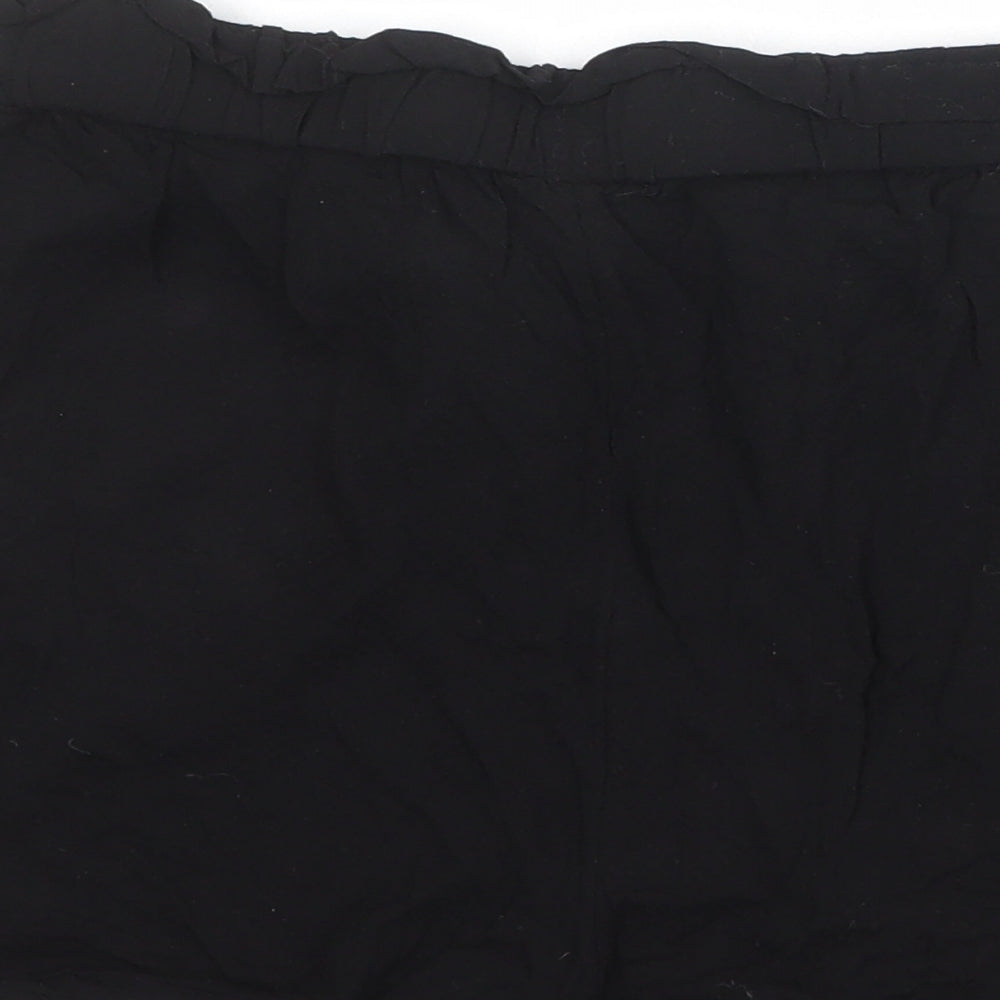 New Look Womens Black Viscose Basic Shorts Size 10 Regular Pull On - Flower Detail