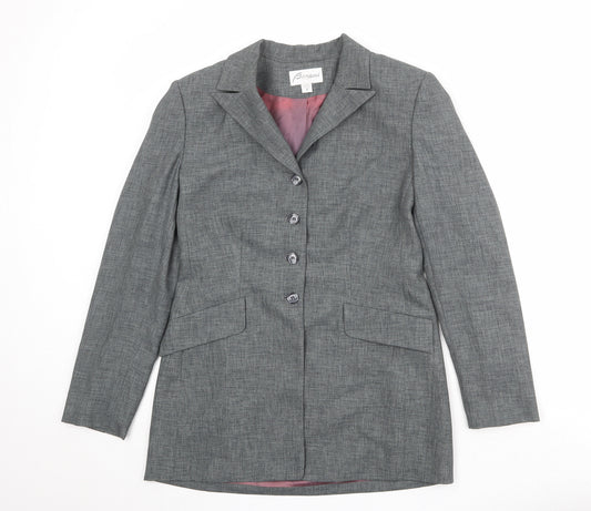Barami Womens Grey Polyester Jacket Blazer Size 8