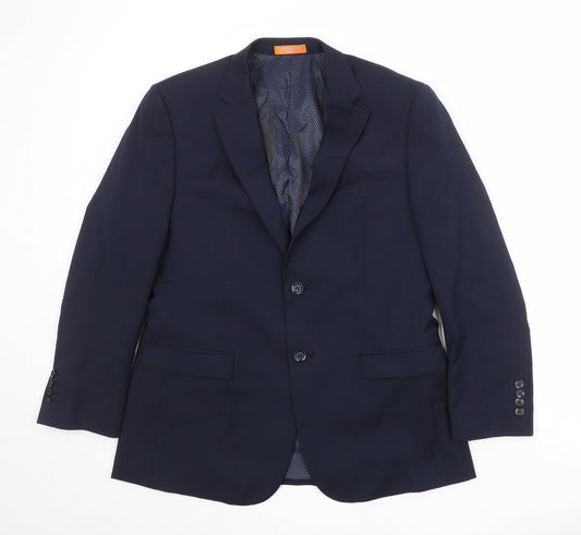 Skopes Mens Blue Polyester Jacket Suit Jacket Size 40 Regular