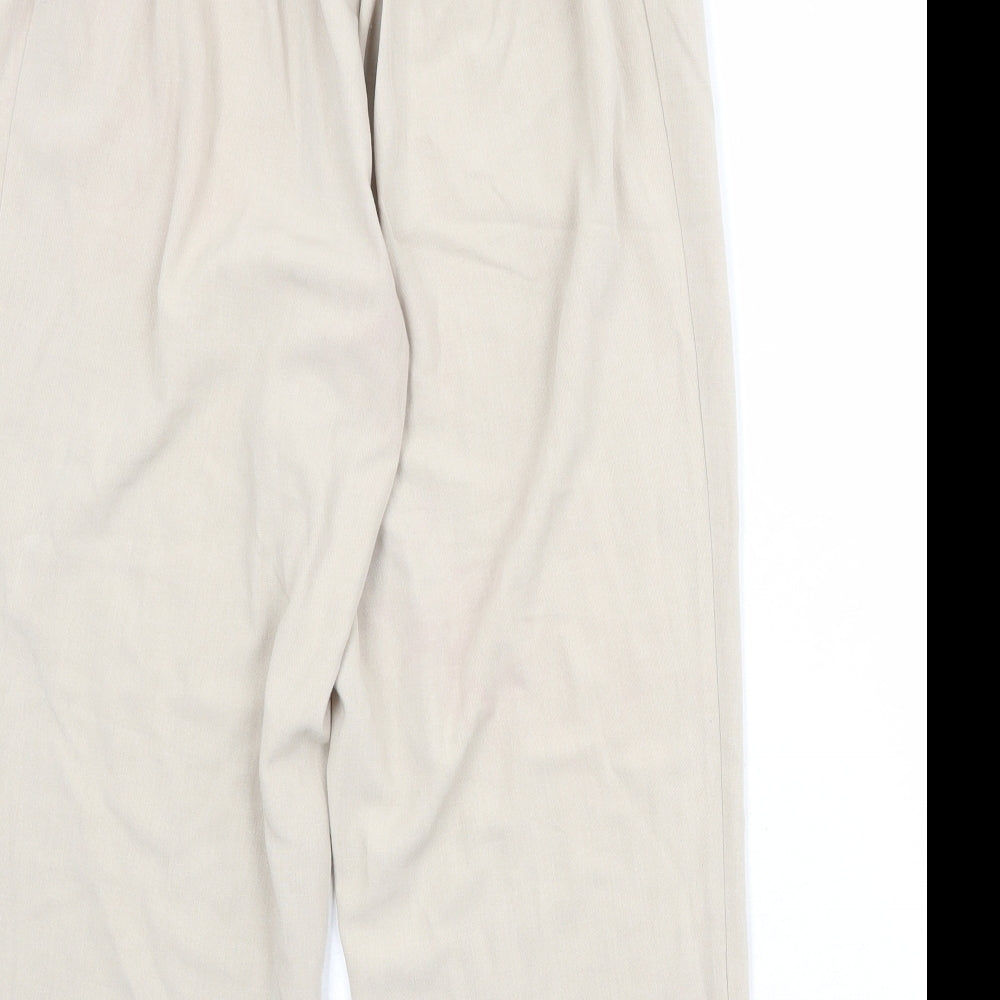 essence Womens Beige Polyester Trousers Size 16 Regular