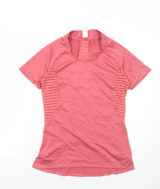 DECATHLON Womens Pink Polyester Pullover T-Shirt Size S Round Neck Pullover