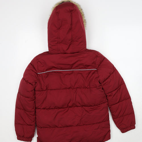Fat Face Girls Red Puffer Jacket Jacket Size 12-13 Years Zip