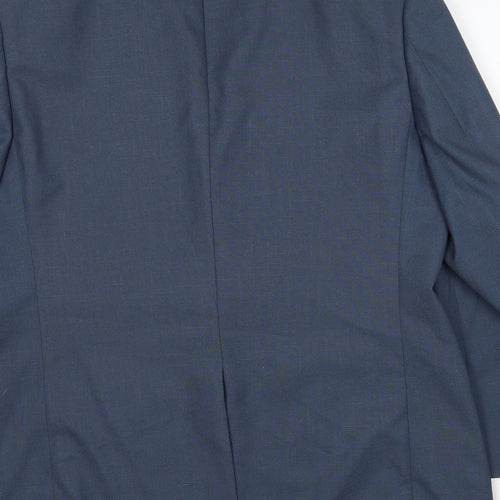 Greenwoods Mens Blue Polyester Jacket Suit Jacket Size 42 Regular
