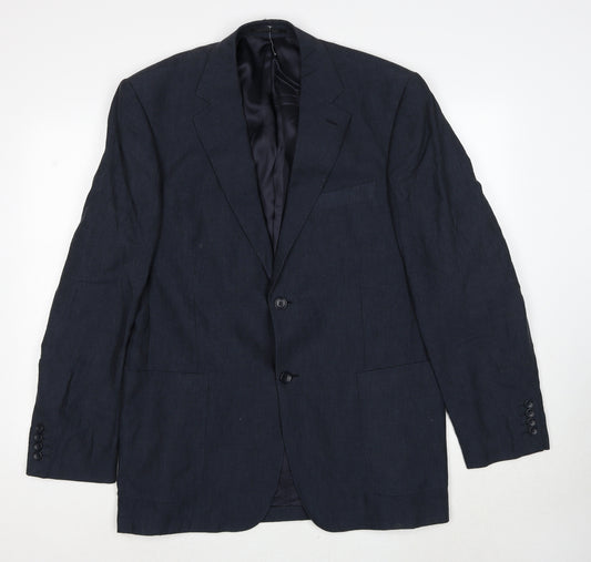 Austin Reed Mens Blue Linen Jacket Suit Jacket Size 40 Regular