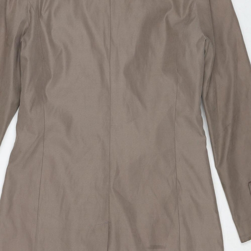 AMARANTO Womens Brown Overcoat Coat Size 10 Button