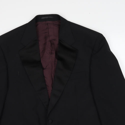 Burton Mens Black Polyester Tuxedo Suit Jacket Size 42 Regular