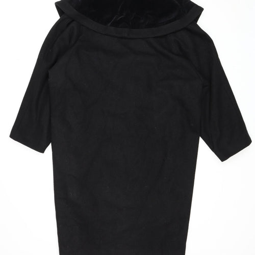Miss Selfridge Womens Black Overcoat Coat Size 10 Button
