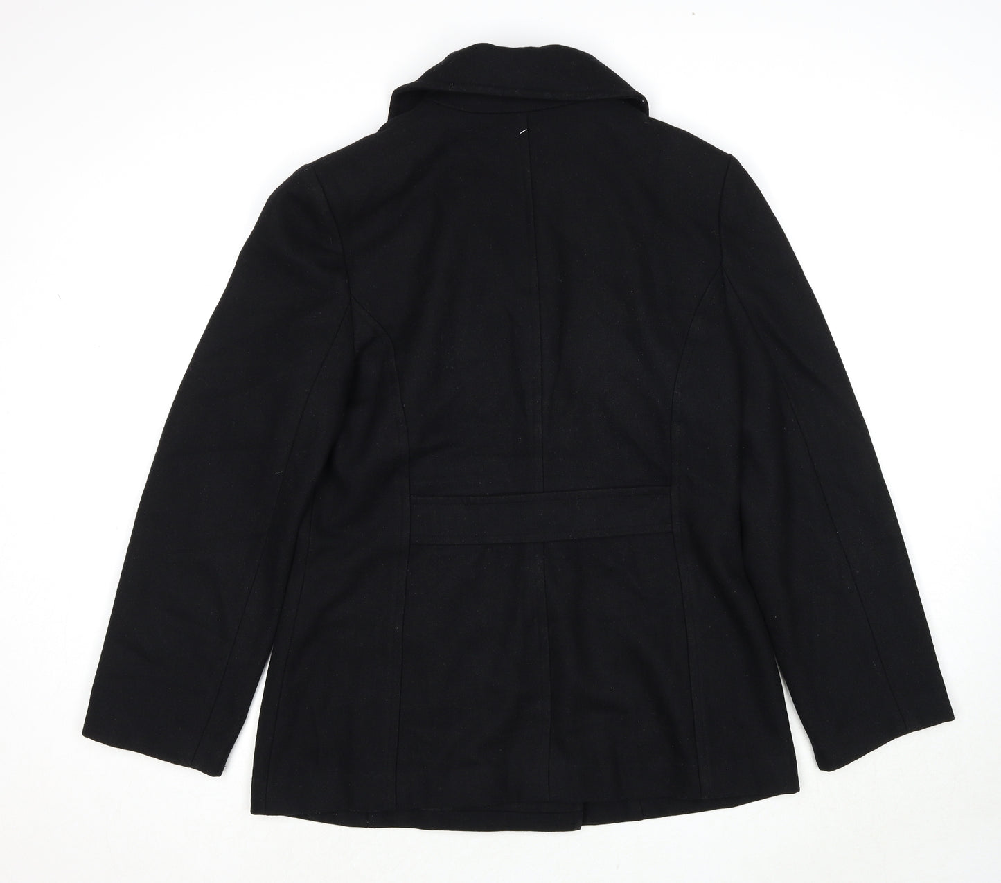 Suzy Shier Womens Black Pea Coat Jacket Size L Button