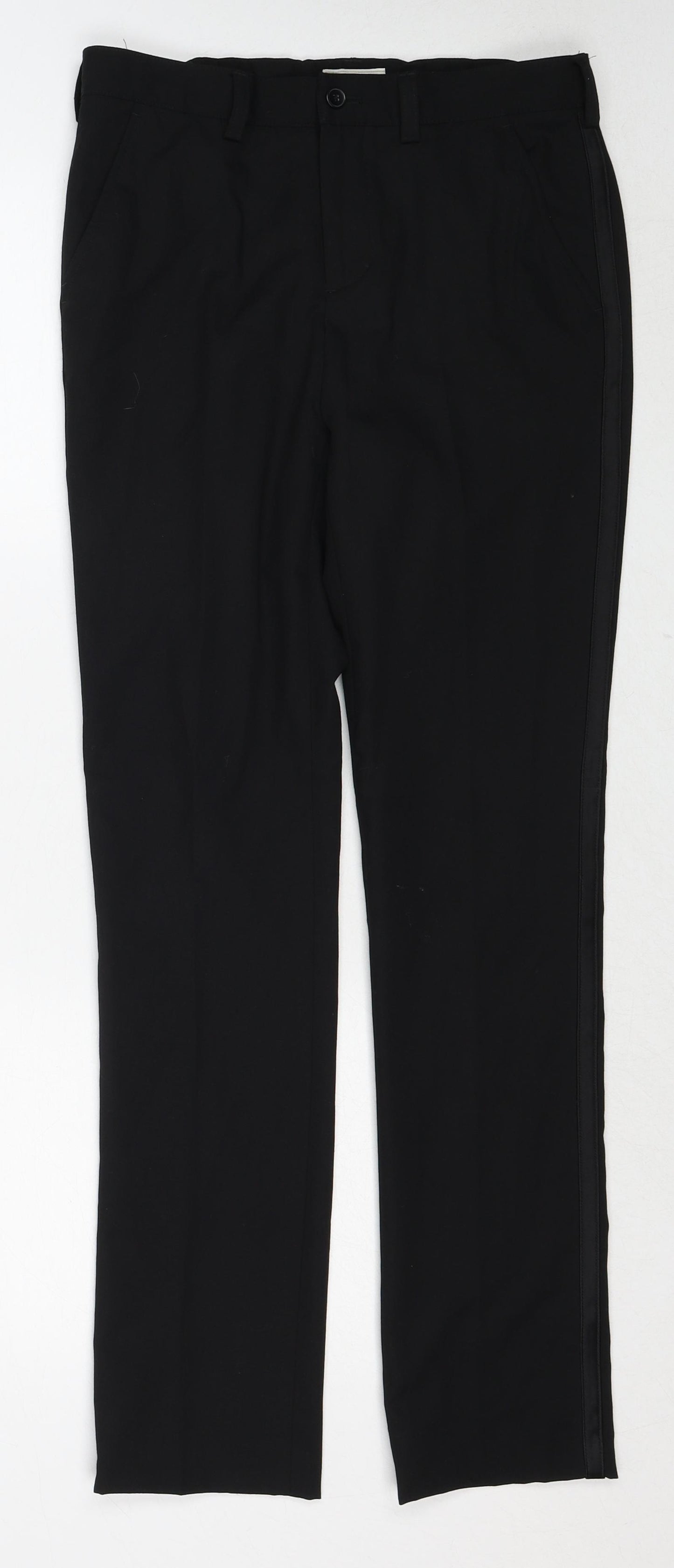 John Lewis Boys Black Polyester Dress Pants Trousers Size 13 Years Regular Zip