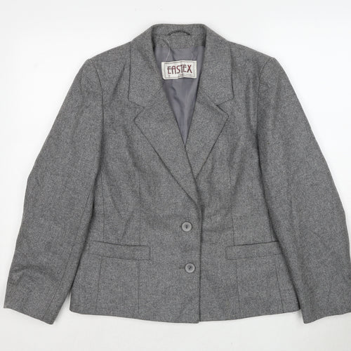 Eastex Womens Grey Jacket Blazer Size 12 Button