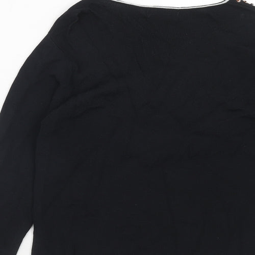 Eternal Womens Black Round Neck Viscose Pullover Jumper Size 10