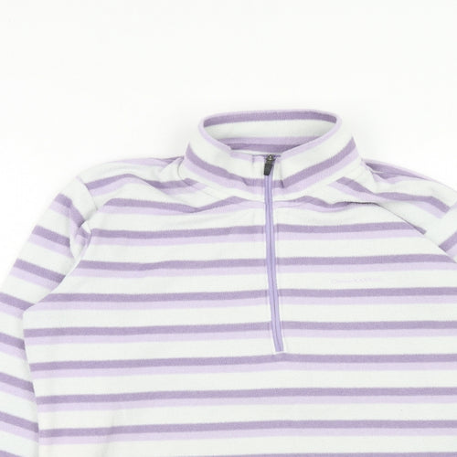 Craghoppers Womens Purple Striped Polyester Pullover Sweatshirt Size 12 Zip