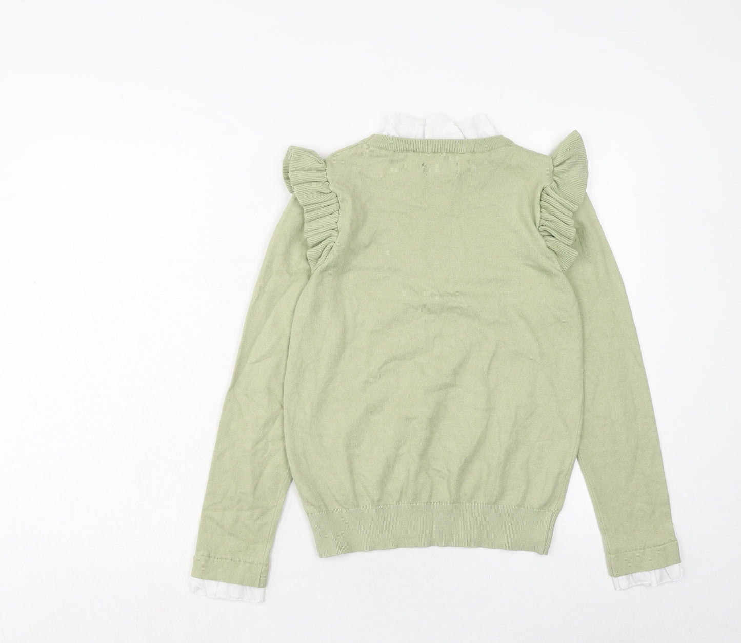 QED London Womens Green High Neck Viscose Pullover Jumper Size S